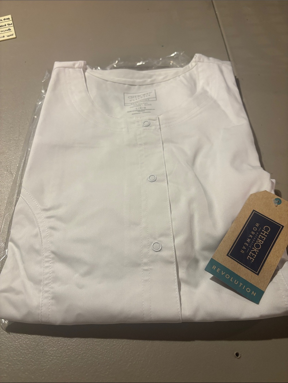 Cherokee White Modern Classic Scrub Jacket
